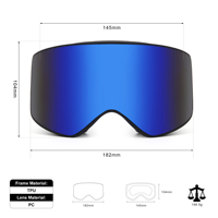 Lunettes de ski personnalisées avec protection UV400 Lunettes de ski pour le sport Lunettes de ski anti-buée OEM Googles Straps Lentille magnétique Lunettes de ski