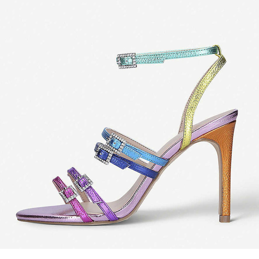 Logo personalizzato Multicolor Ladies PU pelle punta tonda tacchi