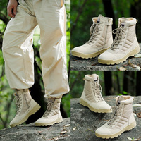 Bottes de randonnée mi-mollet pour hommes, en daim et nylon, à lacets et fermeture éclair latérale, antidérapantes, durables, pour le trekking et le travail en extérieur, vente en gros