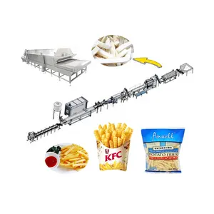 Línea de producción de patatas fritas congeladas completamente automática, línea de producción de patatas fritas crujientes, equipo de patatas fritas, precio de planta
