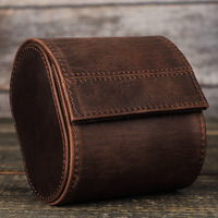Eonluxe Boîte de rangement et de présentation pour montre unique à 1 emplacement, en cuir Crazy Horse, amovible, portable et idéale pour le voyage, NOUVEAU