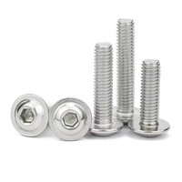 304 A2 tête de bouton en acier inoxydable avec vis à six pans creux avec collier M5 M6 M8 boulon à tête cylindrique