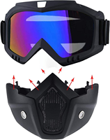 Masque intégral de protection UV400 anti-buée léger pour moto, cyclisme tout-terrain, sports de plein air, paintball et tactique