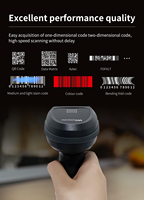 Lecteur de codes-barres sans fil 2D portable avec écran LED