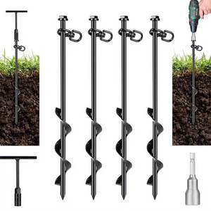 <span class=keywords><strong>Piquet</strong></span> de fixation hélicoïdal en acier pour sol, type flèche, pour auvent, abri, abri de jardin, parasol, chapiteau, résistance à la cisaillement de 5000 lb - Product Image 1