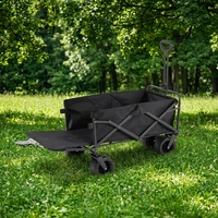 Chariot de camping pliable et écologique de 5 pouces avec roues, étanche, pour extérieur, courses, pique-nique, chariot de transport à roulettes avec ouverture arrière pour rangement
