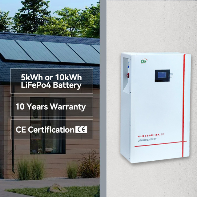 BG01 Wall-mounted 24v 48v 51.2 v 5kwh 10KWH 100ah 200ah 400ah Lifepo4 Lithium Battery Solar Home Built-in Bms