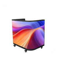 Cabina de DJ Móvil Personalizada con Pantalla LED P1.8, Mesa Frontal Flexible para Interiores, Pantalla para Festivales de Música, Publicidad y Uso de DJ