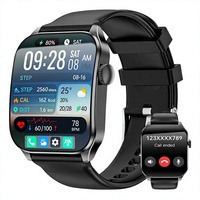 Montre connectée pour hommes et femmes, écran HD de 1,91 pouces pour appels, 100 modes sportifs, surveillance de la fréquence cardiaque/du sommeil, podomètre, IP67, silicone