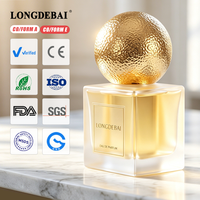 Flacon de parfum carré pour femme, design luxueux et nouveau, 30 ml, 50 ml, 100 ml, flacon de parfum vide transparent avec bouchon en pierre volcanique colorée