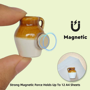Mini-vases magnétiques mignons pour réfrigérateur, petits vases magnétiques en céramique et en verre pour réfrigérateur, tableau blanc de bureau et <span class=keywords><strong>casier</strong></span> - Product Image 3