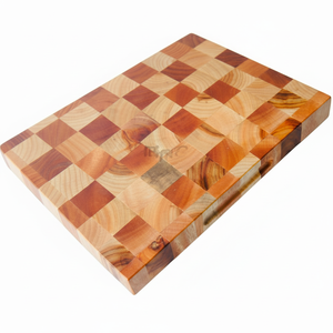 Planche à découper élégante en bambou, grande planche à hacher en bois de teck massif, compatible lave-vaisselle, design carré pour la cuisine - Product Image 1