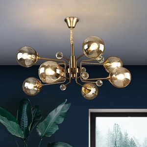 Lustre LED moderne en or Decoclear, <span class=keywords><strong>suspension</strong></span> <span class=keywords><strong>luminaire</strong></span> pour hall d'entrée - Product Image 4