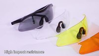 Lunettes de tir réglables avec verres rotatifs et lentilles épaissies - Équipement de protection tactique avec quatre paires de lentilles