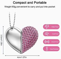 8GB 64GB en forma de corazón USB 2,0 Flash Drive Crystal Memory Stick Llavero de metal Jump Drive Pen Joyería Collar USB-Pendrive rosa