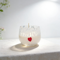 Coupe à bougie en verre ronde faite à la main, imperméable et réutilisable pour Noël, Pâques, la Saint-Valentin, la décoration de table à la maison