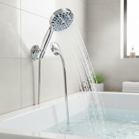 Pommeau de Douche Portable avec Filtre - Haute Pression, Réglable, Finition Chromée, Fixation Murale, Ensemble de Pommeau de Douche, Accessoires de Robinet de Salle de Bain