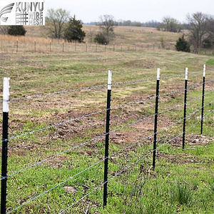アメリカ製亜鉛メッキ鋼製Tバー型フェンス支柱（6フィート、7フィート）環境に優しく耐久性のある家庭用庭、牛、羊用有刺鉄線サポート - Product Image 3