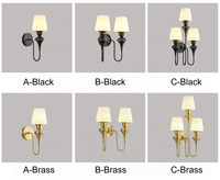Applique murale américaine de luxe en laiton massif, style rétro français, applique murale européenne minimaliste à LED pour chambre