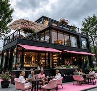 Maison conteneur mobile de luxe préfabriquée et démontable Alibaba, maison modulaire moderne à ossature en acier pour hôtel-resort
