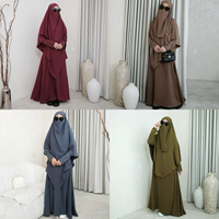 Ensemble Abaya et Khimar Coréen Nida Premium Personnalisé 2 Pièces – Vêtements Islamiques en Gros d'Indonésie – Abaya Légère pour Ramadan et Aïd