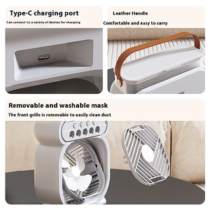 USB Rechargeable 3 in 1 Mini Mist Fan Portable Air Conditioner Fan with LED Light 450ml Water Personal Cooler - Product Image 3