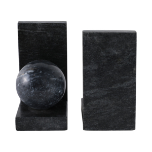 Fermalibri a forma di L con sfera in marmo per uso decorativo su scaffali - Product Image 5