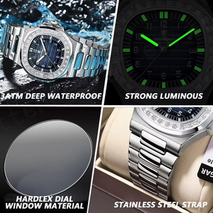Reloj de cuarzo de lujo para hombre 925, gran oferta, luminoso, de acero inoxidable, cristal cuadrado, resistente al agua, reloj de fecha de moda de negocios superior - Product Image 5