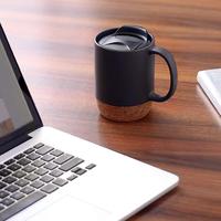 Mug en céramique anti-éclaboussures avec couvercle, glaçure mate, argile, grès, tasse personnalisée avec logo, mug à café de 14 oz avec bouchon isolant