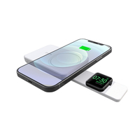 Dudukan Telepon 4-In-1 PD 20W, Jam Tangan Pintar Magnetik Bank Daya 5000MAh Lampu Cincin LED Powerbank