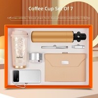Ensemble cadeau d'entreprise de luxe Wisteria avec logo personnalisé, gobelet à café en céramique en acier inoxydable, carnet, batterie externe, stylo, clé USB Bluetooth