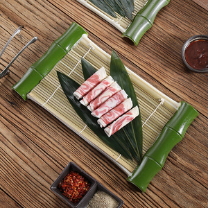 Imitation <b>bamboo</b> cold noodle tray, <b>bamboo</b>-shaped <b>container</b>, creative plating of Japanese sushi and dessert decoration - Product Image 1