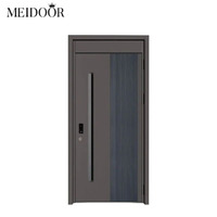 Entrée extérieure Porte principale principale avant en aluminium Résidentielle moderne avec portes d'entrée de sécurité à pivot en verre