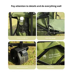 Stille Achterste Opvouwbare Kampeerwagen-Volledig Stalen Frame 600d Oxford Doek 360 Remwielen Grote Capaciteit Om Te Winkelen - Product Image 4