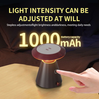 Luz Suave para el Cuidado de los Ojos, Cargador Inalámbrico Rápido USB de 15W, Soporte para Teléfono para Mesita de Noche, Uso Doméstico, Portátil y Duradero