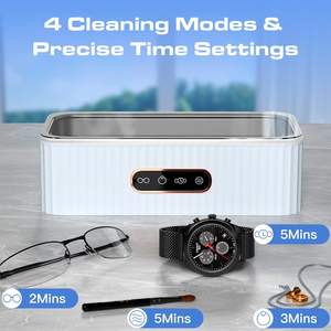 Nettoyeur de lunettes portable professionnel 400 ml avec minuterie pour lunettes, montres et prothèses dentaires - Product Image 4