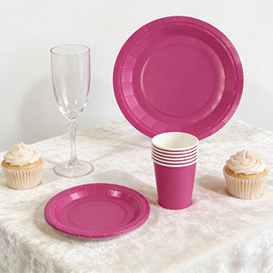 DAMAI Fournitures de fête de couleur unie, vaisselle en papier de couleur unie, ensemble de vaisselle jetable, assiettes de 7 pouces et 9 pouces, gobelets en papier, serviettes - Product Image 2