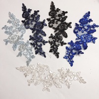 Applique en dentelle à paillettes multicolore fantaisie en stock pour la décoration de vêtements LT20394