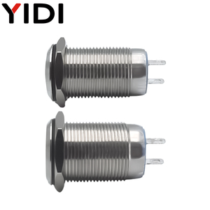 16 أو 19 أو 22 صفارة إنذار قابل للتخصيص مقاوم للماء من الفولاذ المقاوم للصدأ دبوس لحام مسطح الرأس IP65 12 فولت 24 فولت V 60/75dB حلقة حمراء ليد - Product Image 2