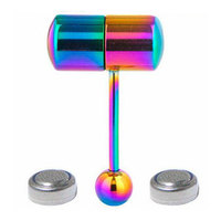 Anneaux vibrants colorés en acier inoxydable pour pénis et langue, piercing pour enfants, cadeau de mariage, fiançailles, Prince Albert orthodoxe