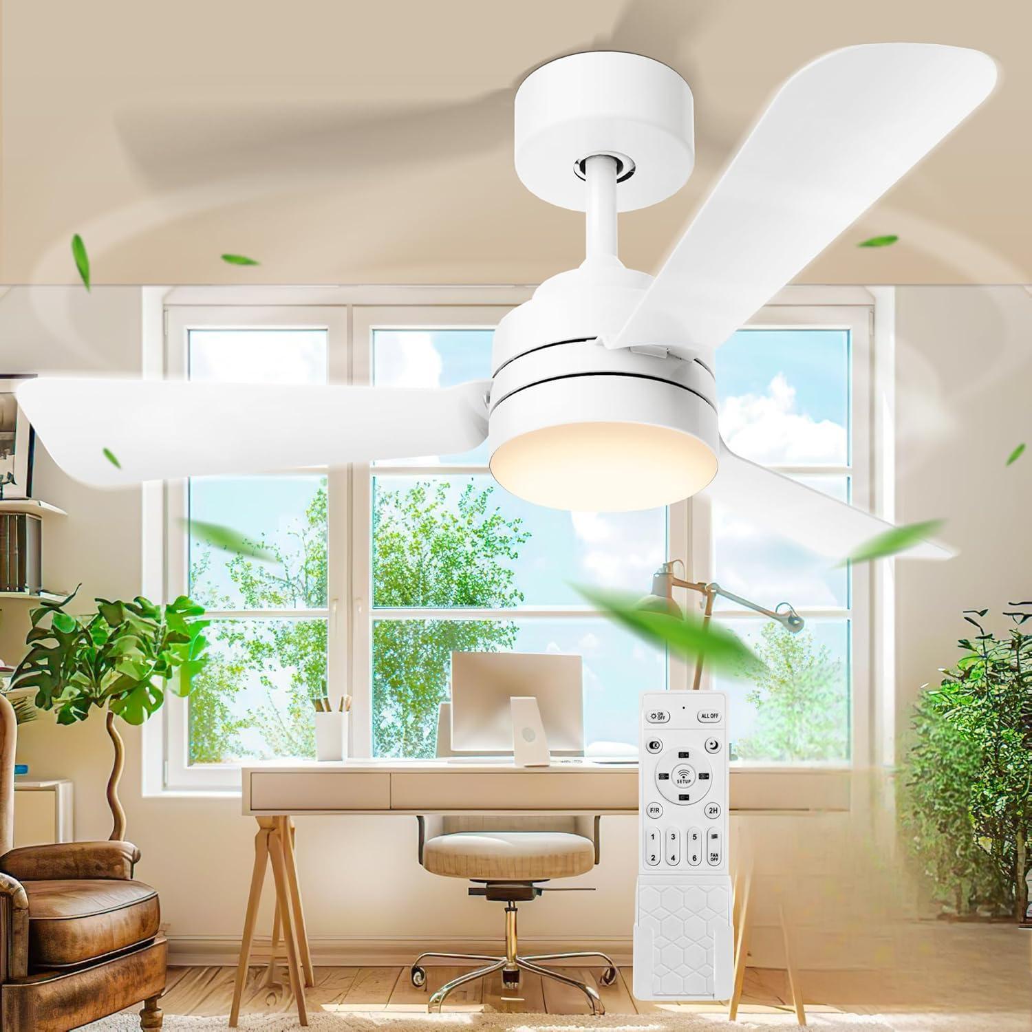 Modern Living Room Ceiling Light - 28 Inch 220V Fan Lamp with Remote Control, Perfect for Modern Home Decor