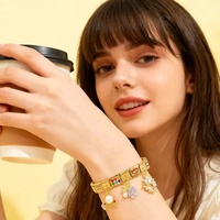 Bracelet en acier inoxydable avec breloques italiennes personnalisées, style anglais, pour la fabrication de bijoux fantaisie, cadeau, vente en gros