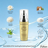 Essence réparatrice pour le visage à base d'herbes biologiques naturelles, extrait de Tremella, de lotus des neiges, d'aloe vera, de beurre de karité, d'acide hyaluronique, hydratante