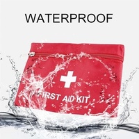 Trousse de premiers secours portable personnalisée, durable, imperméable, en Oxford rouge, édition voyage et maison, 12 en 1, pour les soins médicaux, le sport et le bureau