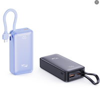 Batterie externe pour ordinateur portable 10000mAh avec câbles 2-en-1 intégrés, charge rapide 35W pour tablette mobile, chargeur de batterie portable