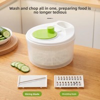 Handmatige plastic groente- en fruitsaladecentrifuge, afgietmand, aardappelrasp en -snijder