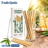 Pajitas de Fibra de Bambú Gruesas SOTON de 200 mm, Desechables, Biodegradables, Libres de Plástico, Ecológicas para Bebidas y Fiestas