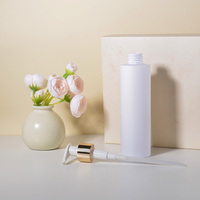 Bouteille en plastique PET à épaule plate avec pompe dorée, 100ml, 120ml, 150ml, 200ml, 300ml, 500ml, pour savon liquide et shampoing