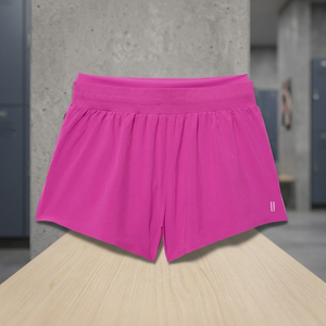 Shorts de course sportifs pour femmes, taille mi-haute, couleur unie, séchage rapide, respirants, avec doublure en mesh et poches latérales - Product Image 3