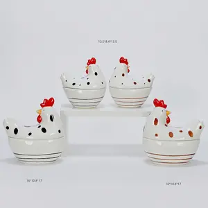 Fabrik großhandel Keramik Hühner Plätzchen-Glas Keramik Huhn Küche Dekor